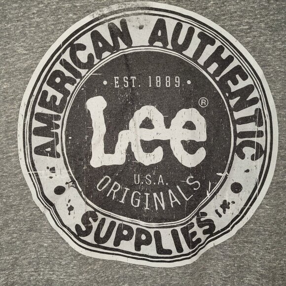 Lee Shirt Mens XL Grey Logo Active Casual Rodeo Running Basketball - Picture 2 of 8